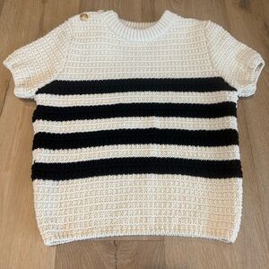 NWT Zara Beige Textured Knit Top Sz Medium